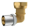RIIFO Multi coude à sertir en laiton 90° FF avec ecrou prisonnier et joint plat FF 20 x 3/4 F