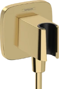 Hansgrohe Fixfit coude de raccordement mural avec support de douche à main - Polished Gold Optic