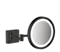 Hansgrohe AddStoris miroir de rasage rond - noir mat - avec éclairage