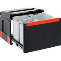 Franke Cube - Séparateur de déchets / Ouverture latérale / 500  mm/ 1 x 14 l + 2 x 8 l / Raccord porte -récipient