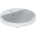 Geberit VariForm lavabo encastré rond 480 mm - blanc - avec trou de robinet - avec trop-plein - face inférieure vitrée
