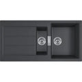 Franke Sirius S2D - évier à encastrer / 1000 x 510 mm / 1+1/2 bassin / Noir / réversible