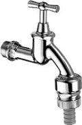Schell robinet double service 1/2 - chromé mat - agréé Belgaqua - avec aérateur et clapet anti-retour