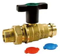 Giacomini  R859VT Vanne sphère Integ Cu/Inox/Acier 3Pcsxras 3/4"M X TR22