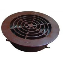 GRILLE NICOLL 160MM brun ronde avec moustiquaire pour buse pvc
