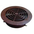 GRILLE NICOLL 110 brun pvc ronde avec moustiquaire,adaptable,pour tube pvc