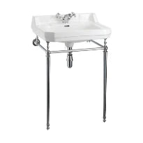 Aqua Prestige Edwardian lavabo avec colonne 610 x 510 mm - blanc - porcelaine - avec trou de robinet - avec trop-plein