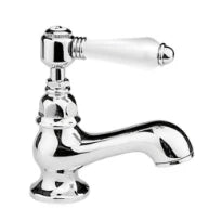 ROBINET DE LAVABO COTTAGE TRADITIONAL chromé poignee porcelaine