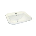 Aqua Prestige Edwardian lavabo encastré 540 x 420 mm - blanc - 3 trous de robinet - avec trop-plein