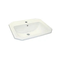 Aqua Prestige Edwardian lavabo encastré 540 x 420 mm - blanc - 3 trous de robinet - avec trop-plein