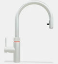 Quooker robinet flex - eau froide - chaude et bouillante - bouton-poussoir (deux fois) rotatif avec sécurité enfants et aérateur extractible - acier inoxidable