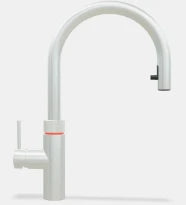 Quooker robinet flex - eau froide - chaude et bouillante - bouton-poussoir (deux fois) rotatif avec sécurité enfants et aérateur extractible - acier inoxidable