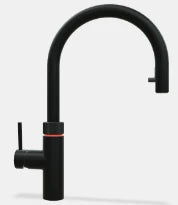 Quooker robinet flex - eau froide - chaude et bouillante - bouton-poussoir (deux fois) rotatif avec sécurité enfants et aérateur extractible - noir