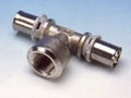 Begetube B-Press laiton té réduit avec filetage femelle FFF 16 x 1/2 F x 16 mm