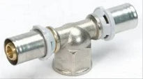 Begetube B-Press laiton té réduit avec filetage femelle FFF 32 x 4/4 F x 32 mm