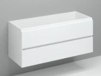 Procasa Kivu sous-meuble avec 2 tiroirs sans poignées découpe gauche 1200 x 475 x 520 mm - blanc