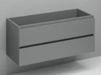 Procasa Kivu sous meuble lavabo 1200 x 475 x 520 mm - sans poignée - 2 tiroirs - découpe gauche - gris foncé
