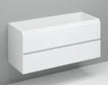 Procasa Kivu sous-meuble avec 2 tiroirs sans poignées 1200 x 475 x 520 mm - blanc - découpe gauche