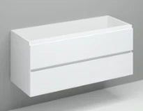 Procasa Kivu sous-meuble avec 2 tiroirs sans poignées 1200 x 475 x 520 mm - blanc - découpe gauche