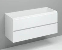 Procasa Kivu sous-meuble avec 2 tiroirs sans poignées 1200 x 475 x 520 mm - blanc - découpe droite