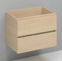 Procasa Kivu sous-meuble avec 2 tiroirs sans poignées 700 x 475 x 520 mm - smoked oak - découpe centrale