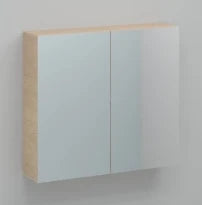 Procasa Kivu armoire de toilette 2 portes miroirs 800 x 720 x 160 mm - smoked oak - sans combibox