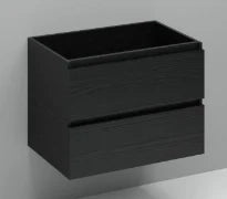 Procasa Kivu sous-meuble avec 2 tiroirs sans poignées 700 x 475 x 520 mm - raven oak - découpe centrale