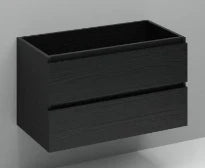 Procasa Kivu sous-meuble avec 2 tiroirs sans poignées 900 x 475 x 520 mm - raven oak - découpe gauche