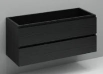 Procasa Kivu sous-meuble avec 2 tiroirs sans poignées 1200 x 475 x 520 mm - raven oak - double découpe