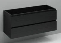 Procasa Kivu sous-meuble avec 2 tiroirs sans poignées 1200 x 475 x 520 mm - raven oak - découpe gauche