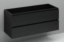 Procasa Kivu sous-meuble avec 2 tiroirs sans poignées 1200 x 475 x 520 mm - raven oak - découpe droite