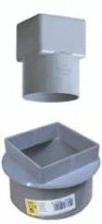 Nicoll RWA PVC pièce de transition rond/carré 100 x 100 mm - gris