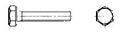 BOULON M16 40 - acier 8.8 DIN 933 avec tete six pans - entierement filetees noir