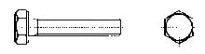 BOULON M16 40 - acier 8.8 DIN 933 avec tete six pans - entierement filetees noir