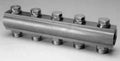 Begetube laiton collecteur sans trou de purge avec robinets prémontés 4/4 - 5 x M24