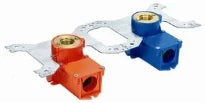 Begetube boite à encastrer pour parois creuses 90° FM 1/2 x M24 - rouge - avec collier de fixation