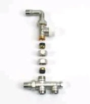 Begetube ensemble 3 voies thermostatisable 100% raccordement sol avec insert droit avec coude 1/2 x M24