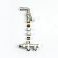 Begetube set à trois voies thermostatisable 50% connexion au sol avec vanne droite avec coude 1/2 x M24