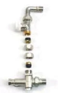 Begetube set à trois voies thermostatisable 50% connexion mural avec vanne droite avec coude 1/2 x M24