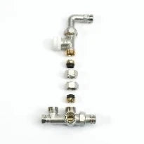 Begetube ensemble 3 voies thermostatisable 100% raccordement mural avec insert droit avec coude 1/2 x M24