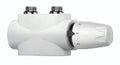 Heimeier Multilux 4 vanne raccordement radiateur 100% - raccordement sol/mur - blanc - incl tête thermostatique DX - blanc - 1/2 x EK3/4
