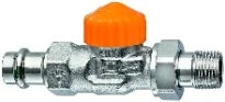 VANNE THERMOSTATIQUE HEIMEIER ECLIPSE 1/2 nickel bronze droit dn15 - avec viega raccord à sertir 15mm