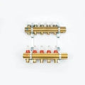 Begetube set collecteur en laiton pour chauffage par le sol avec débitmètres intégrés et vannes de réglage 4/4 - 10 x M24 - supports de suspension 200 mm - avec vannes de remplissage et de purge