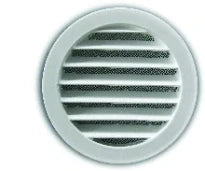 Renson 434R grille à encastrer ronde 125 mm - RAL 9006 aluminium - épaisseur 19 mm