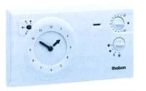 Theben RAM 725 thermostat à horloge analogique avec programme journalier/hebdomadaire - tension du réseau 230V - blanc - specialeemnt pour vannes thermostatiques