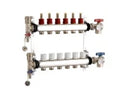 RIIFO UFH collecteur inox avec vannes & débitmètres 1-5l/min - purgeurs automatiques en robinet de vidage 4/4 - 8 x EK3/4