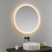 Procasa Universal panneau miroir rond 800 x 800 mm - surround led - anti-buée - détecteur