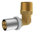 RIIFO Multi coude à sertir en laiton filetage cylindrique 90° MF 26 x G4/4 M