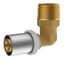 RIIFO Multi coude à sertir en laiton filetage cylindrique 90° MF 26 x G4/4 M
