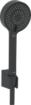 Hansa HansaBasicjet set douchette 95 mm - noir mat (douchette + flexible + porte-douchette)